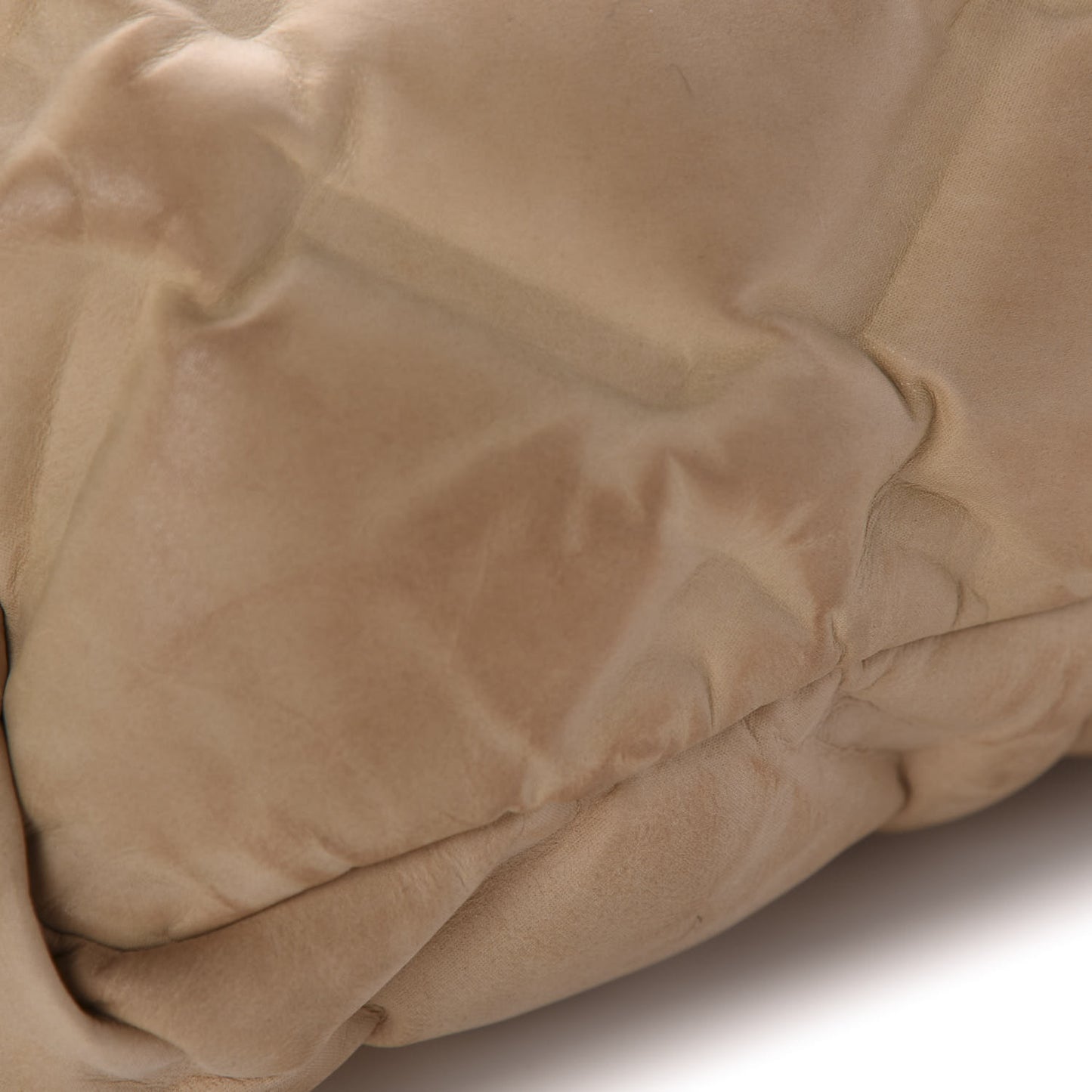 Iridescent Calfskin Quilted Small Chesterfield Flap Light Beige