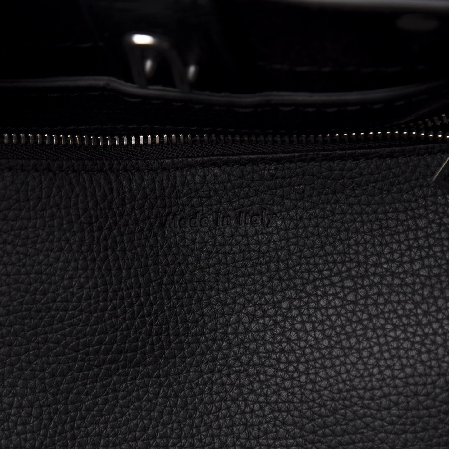 Supple Grained Calfskin Small Long Strap Big Bag Anthracite
