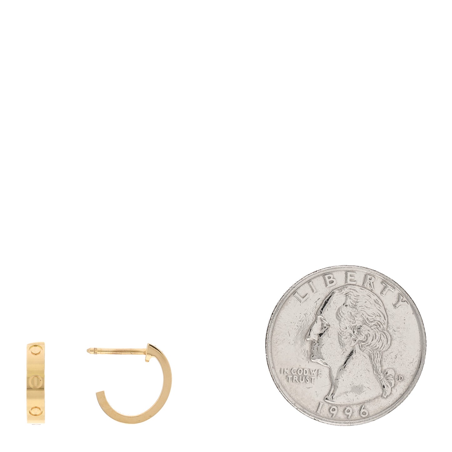 18K Yellow Gold Small LOVE Hoop Earrings