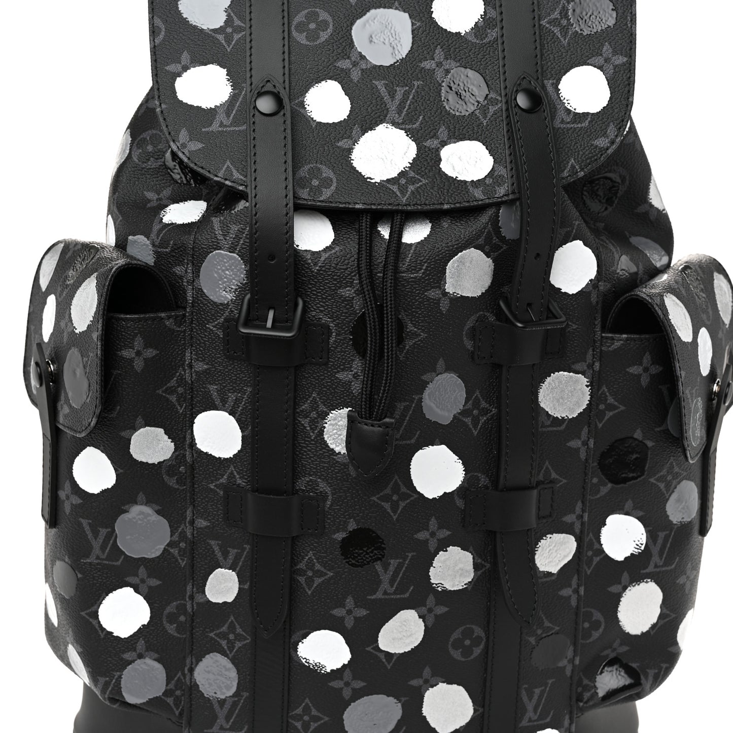 LV X YK Monogram Eclipse Dots Christopher MM Backpack Black