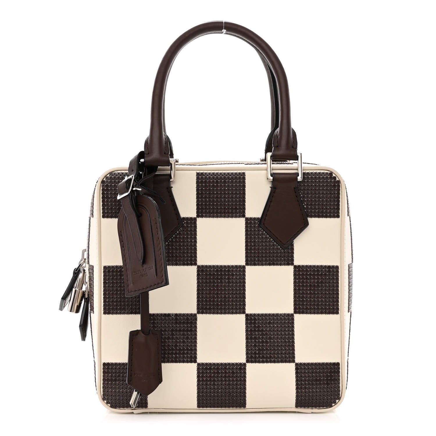 Louis Vuitton Damier Cubic Sequin Runway Square Tote Brown 1333700