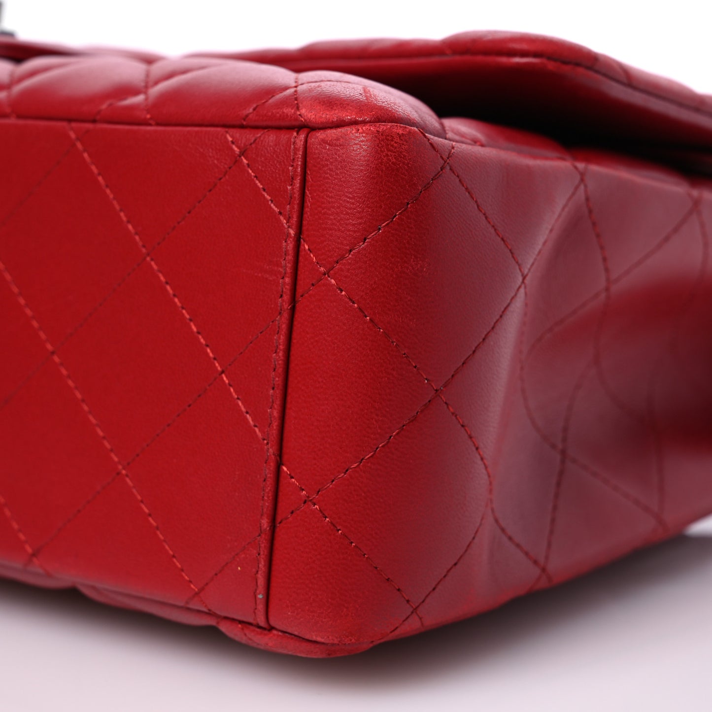 Lambskin Quilted Maxi Double Flap Red