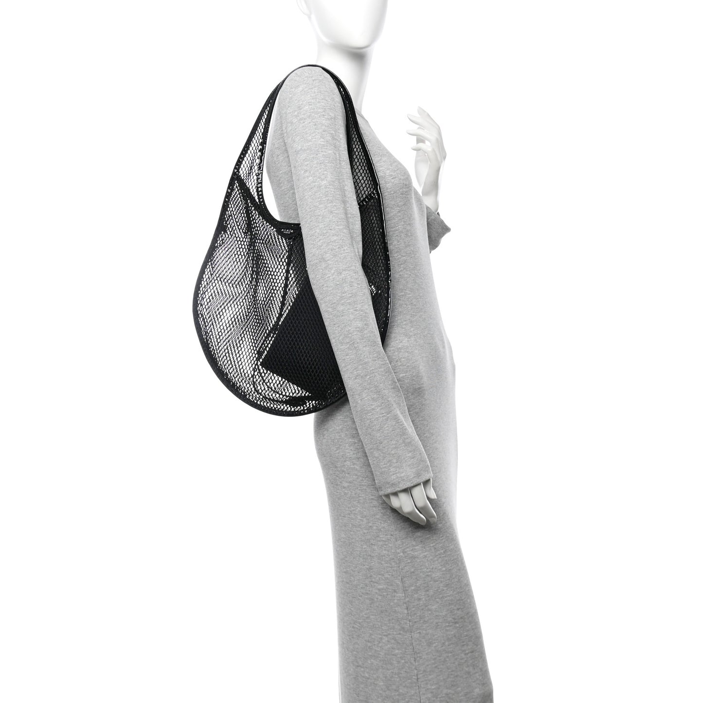 Fishnet Patent Calfskin Medium One Piece Bag Black
