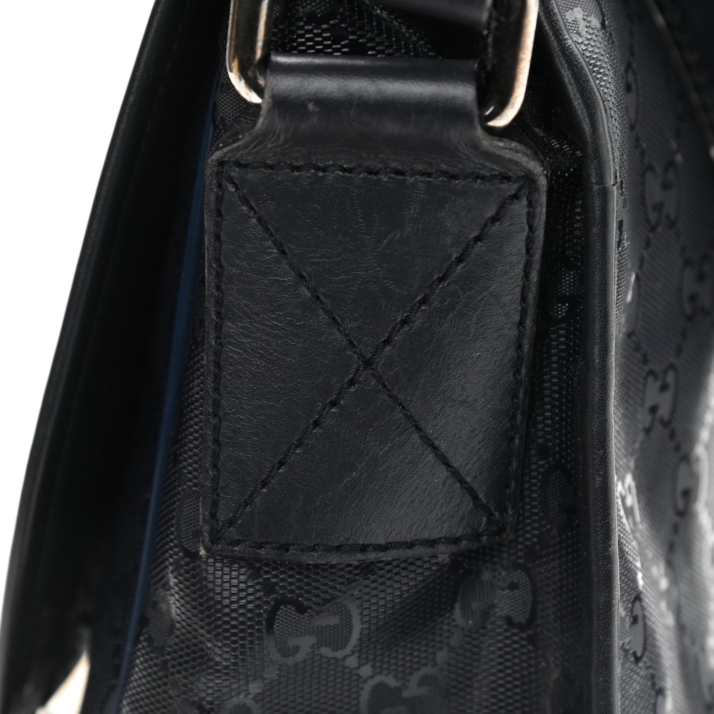 Imprime Monogram Medium Double Buckle Flap Messenger Bag Navy