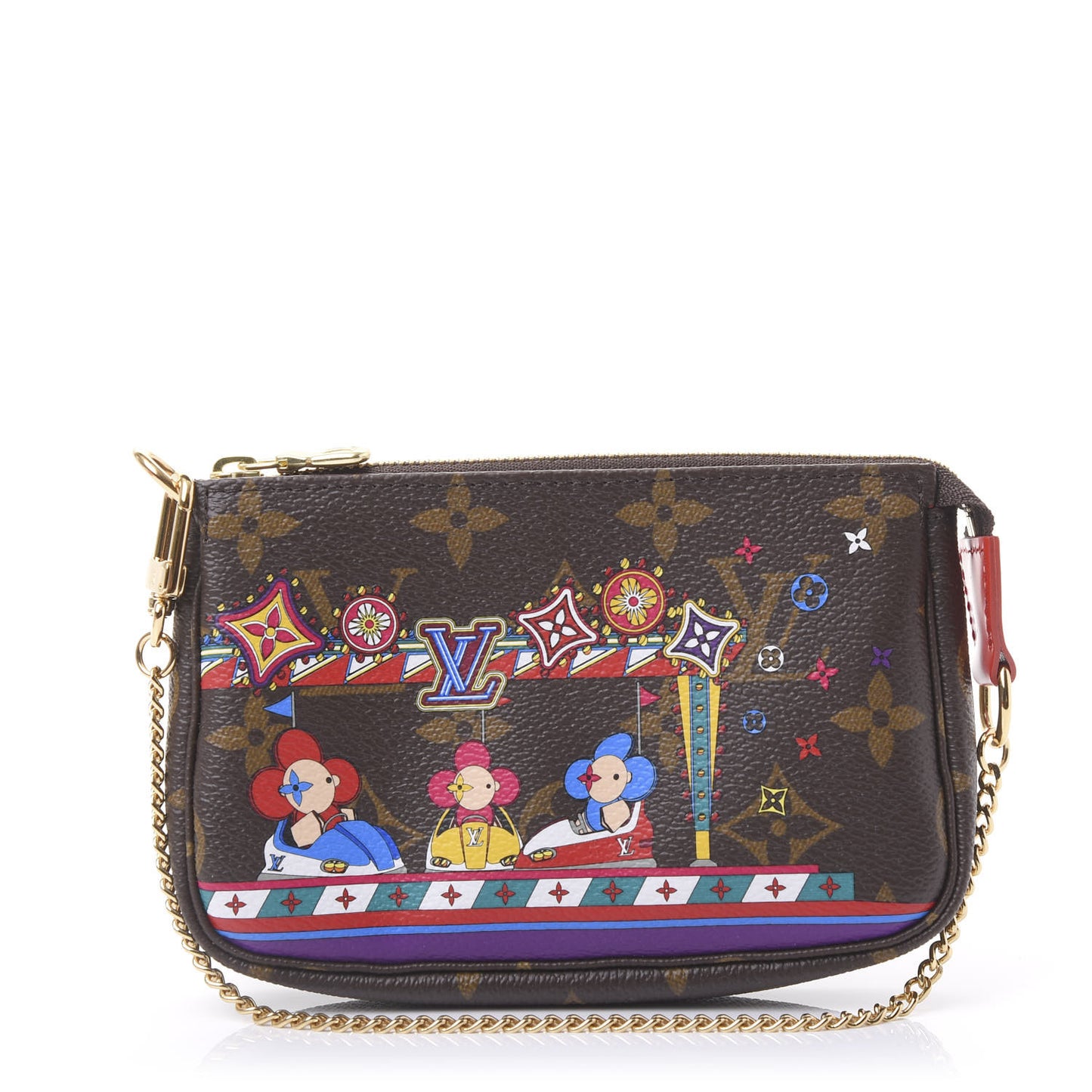 Monogram 2020 Christmas Animation Bumper Cars Mini Pochette Accessories Coquelicot