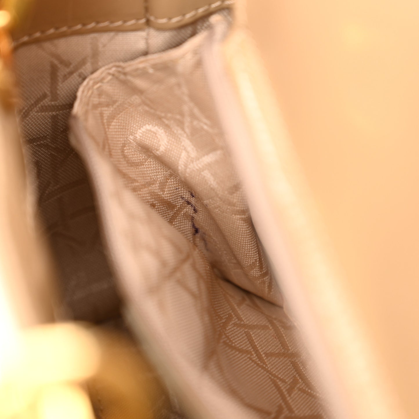 Patent Mini Lady Dior Beige
