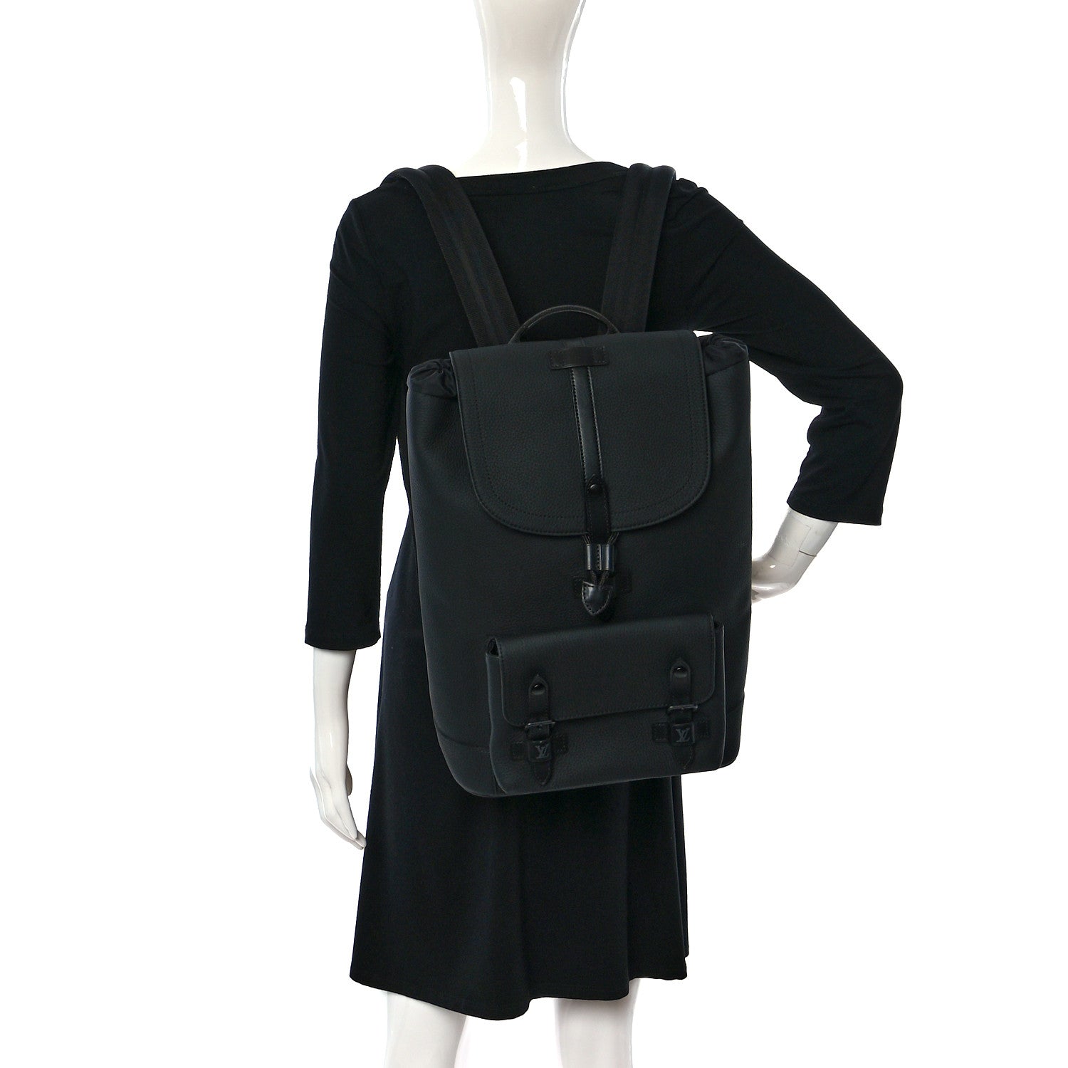 Louis Vuitton Taurillon Christopher Slim Backpack Black 2 of 8