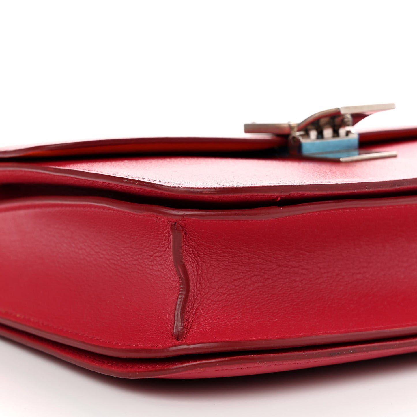 Goatskin Medium Classic Box Flap Bag Dark Pink