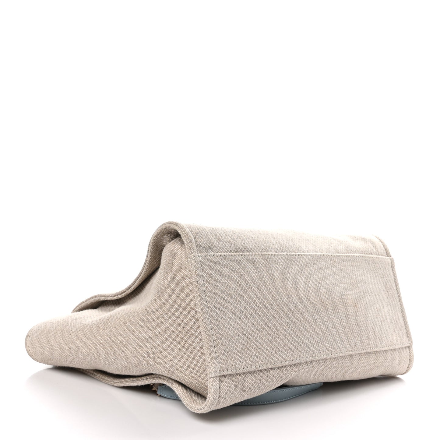Mixed Fibers Calfskin Medium Deauville Tote Grey Light Blue