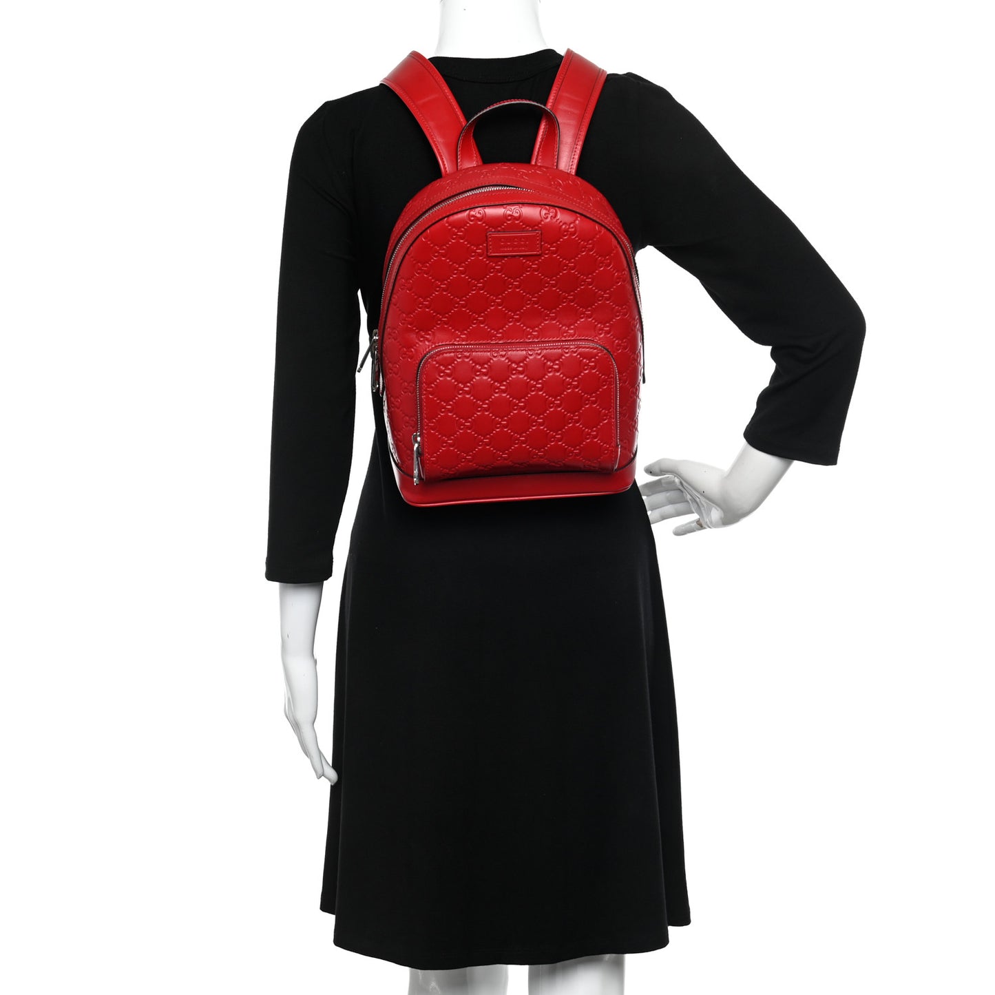 Guccissima Signature Small Day Backpack Hibiscus Red