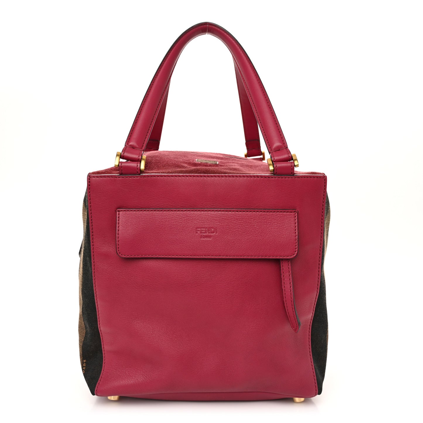 Pequin Vitello Magnetic Top Satchel Tobacco Amarena