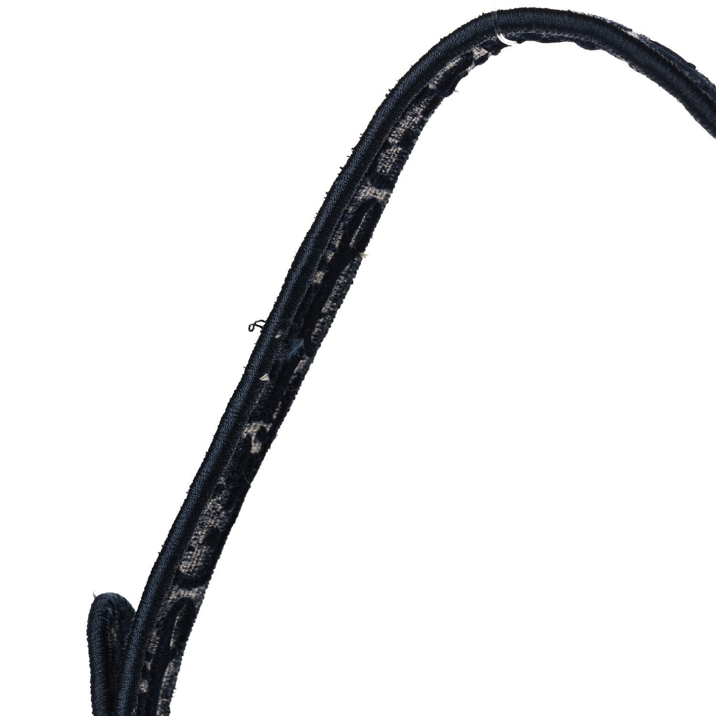 Oblique Embroidered Saddle Bag Blue