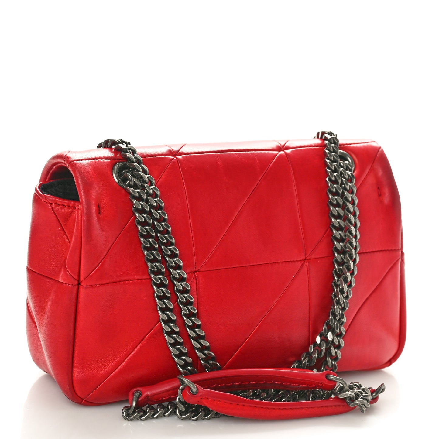 Lambskin Patchwork Monogram Small Jamie Red