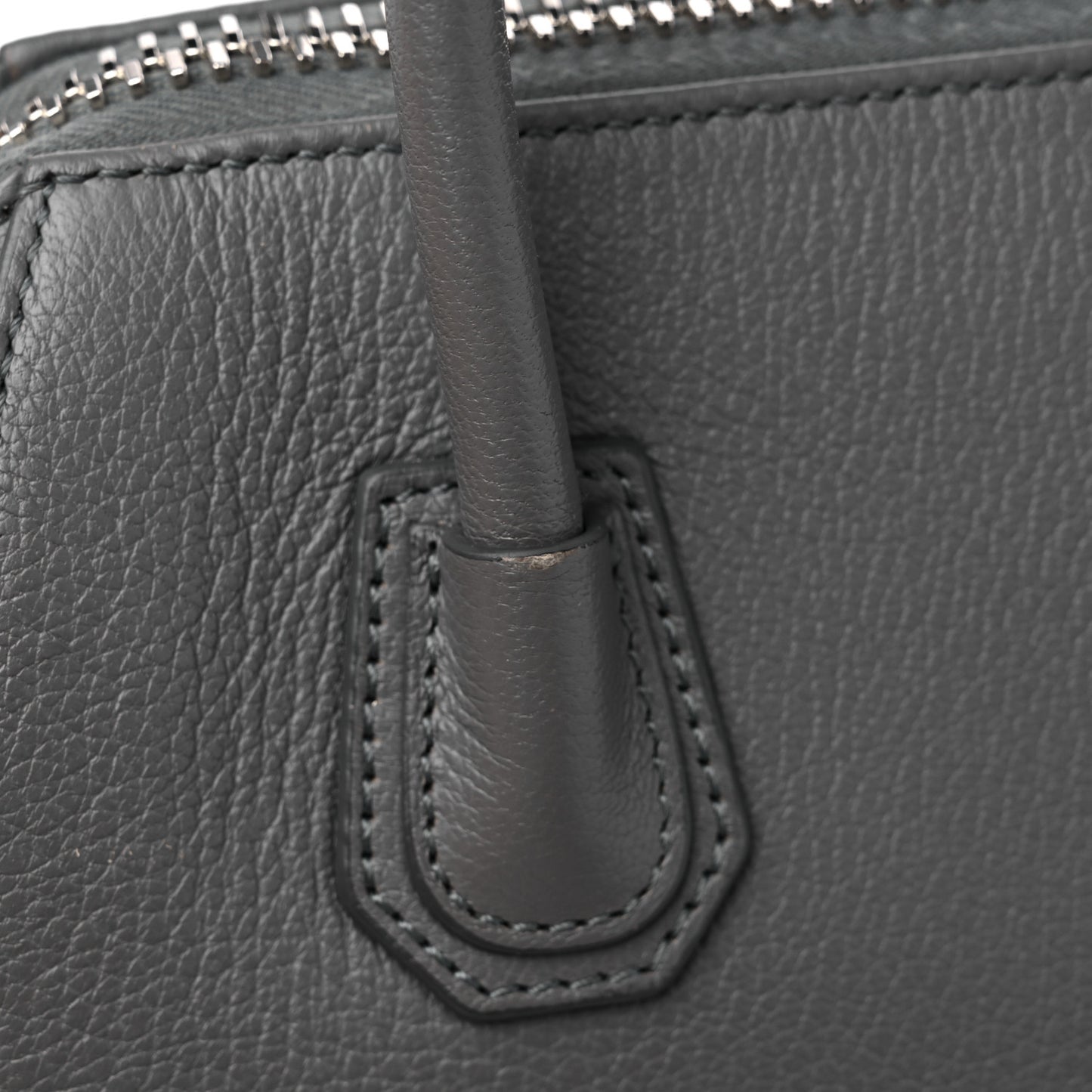 Sugar Goatskin Mini Antigona Pearl Grey