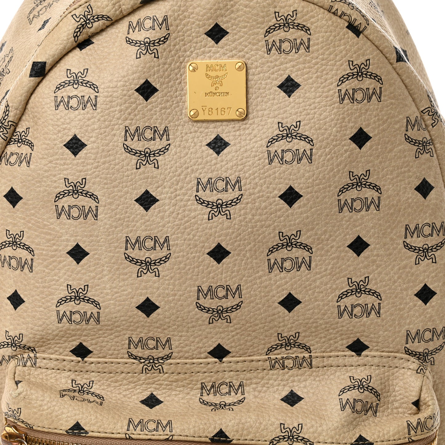 Visetos Medium Side Studs Stark Backpack Beige
