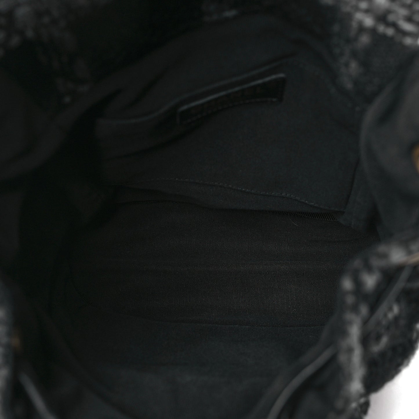 Wool Tweed Elegant Backpack Black Grey