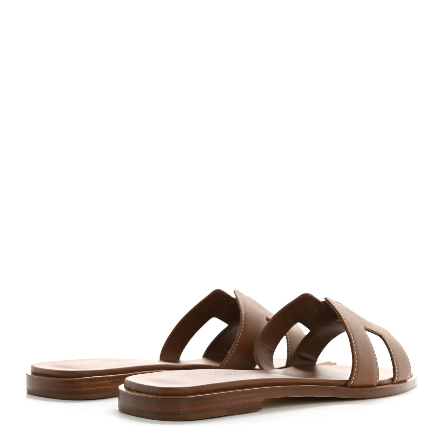 Hermes Box Calfskin Oran Sandals 37 Gold 5 of 9