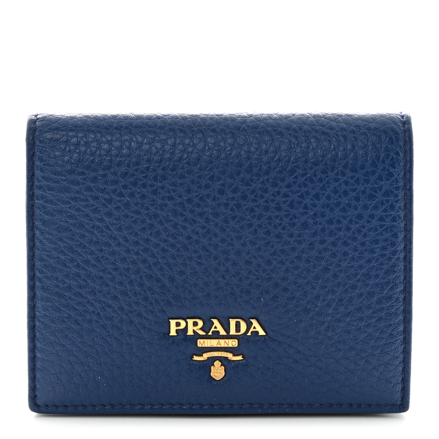 Vitello Daino Small Bi-Fold Wallet Bluette