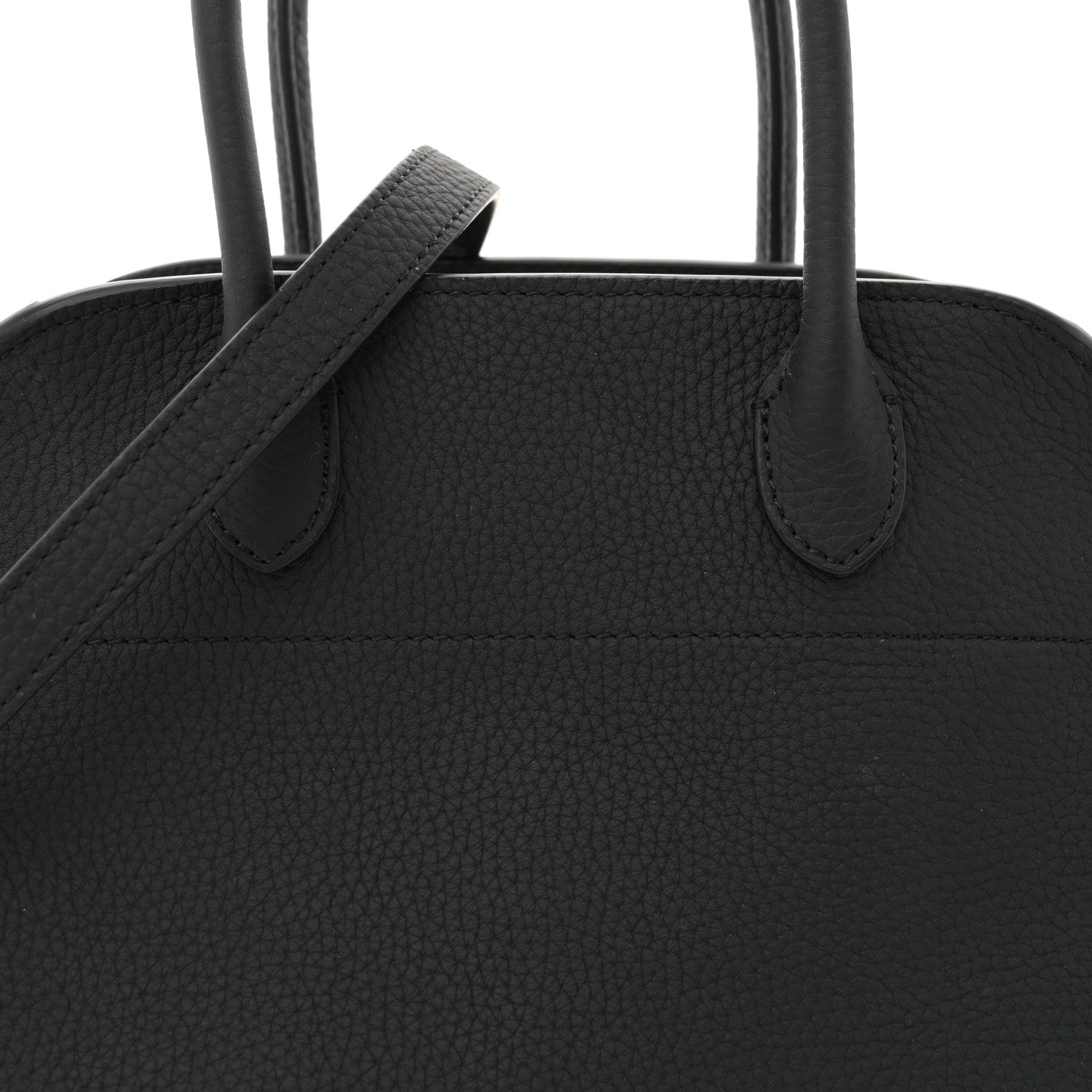 The Row Grained Calfskin Soft Margaux 10 Bag Black 7 of 9