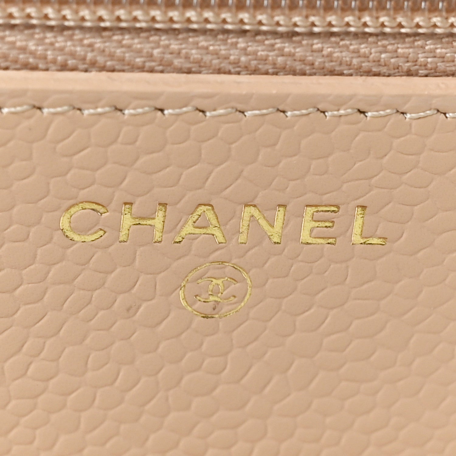 Chanel Caviar Quilted Wallet On Chain WOC Light Beige 6 of 10