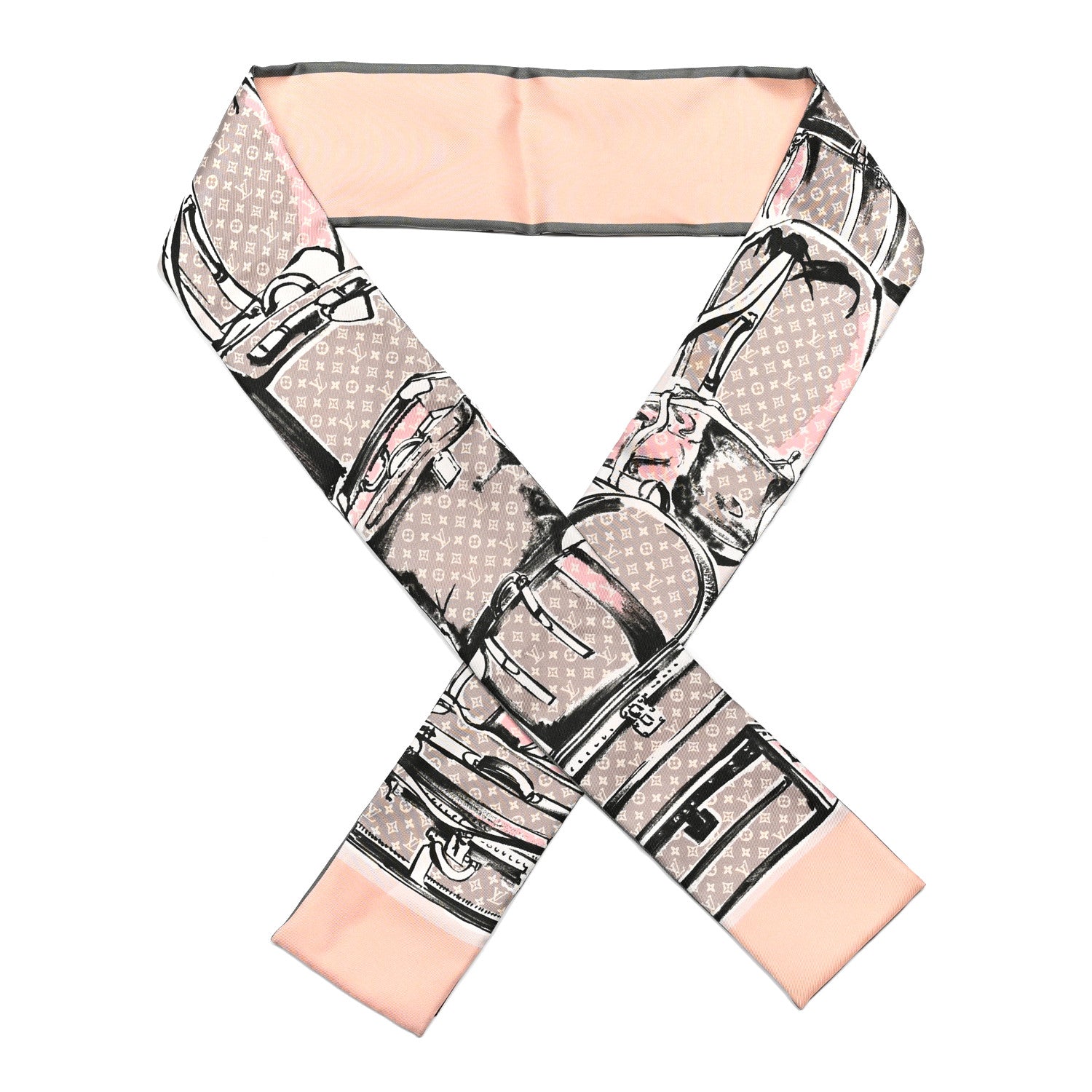 Louis Vuitton Silk Monogram Trunks Bandeau Rose Poudre 1 of 4