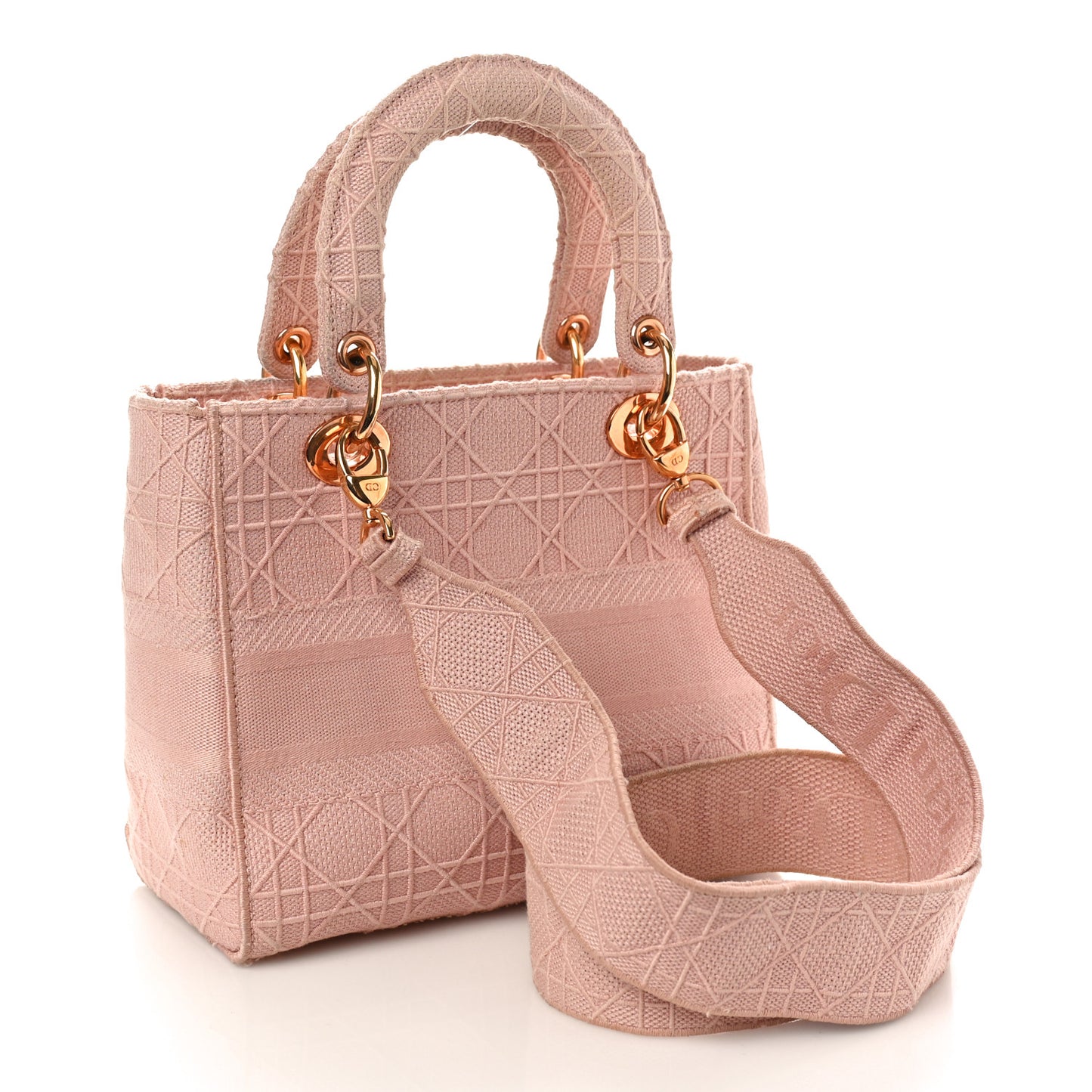 Canvas Embroidered Cannage Medium Lady D-Lite Pink