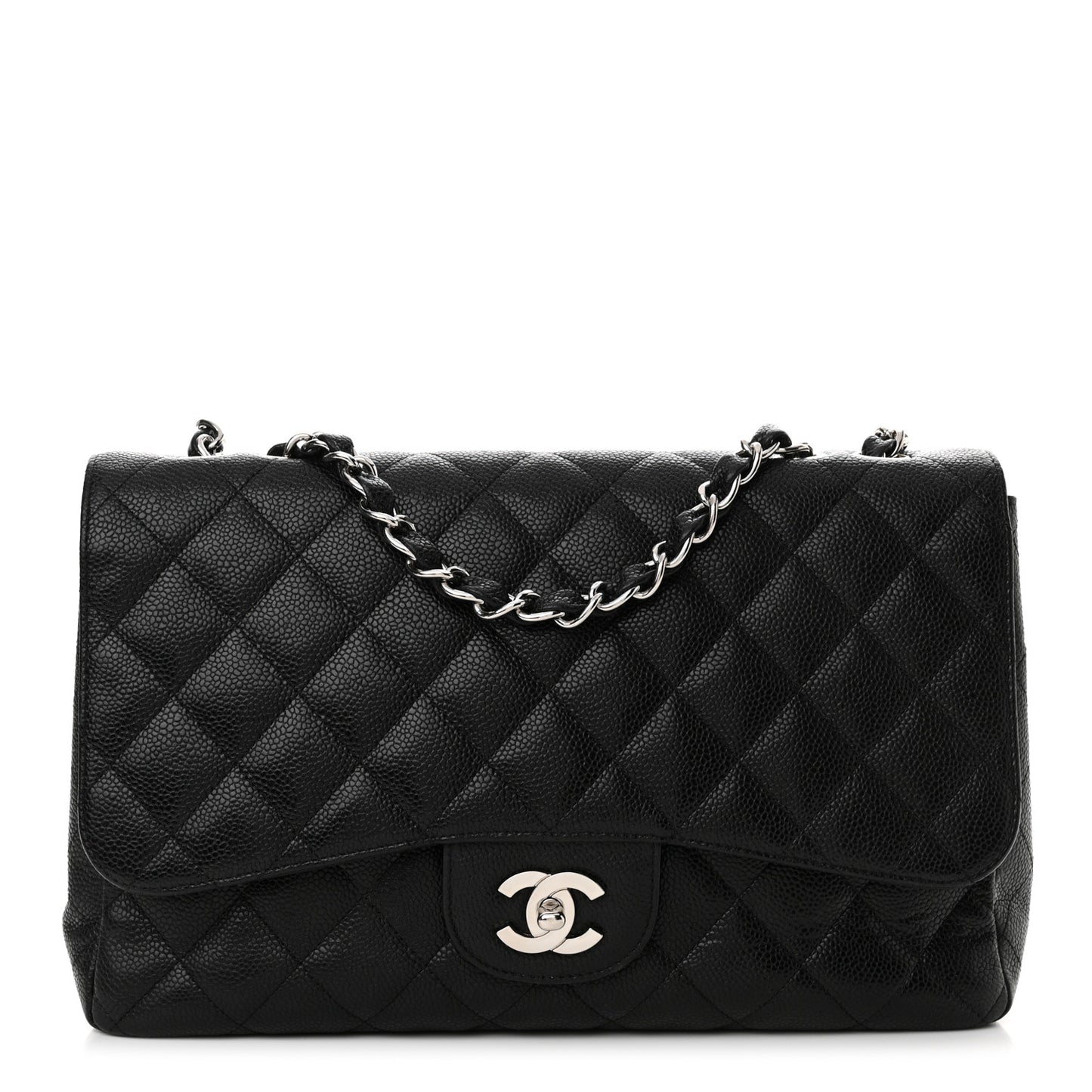 Caviar Quilted Jumbo Single Flap Black