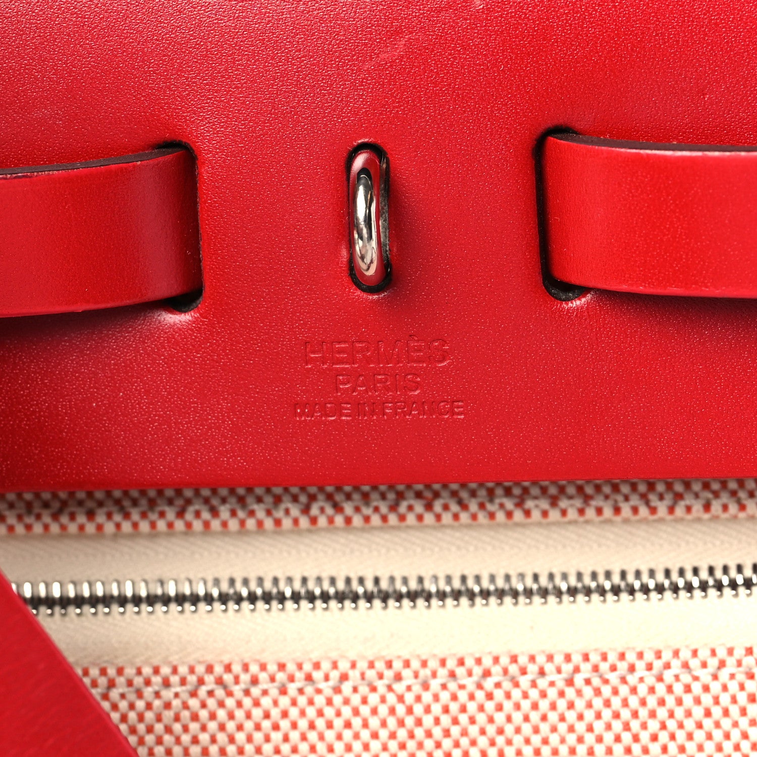 Hermes Vache Hunter Toile Pegase Pop Herbag Zip Retourne 31 PM Rouge Piment 7 of 14