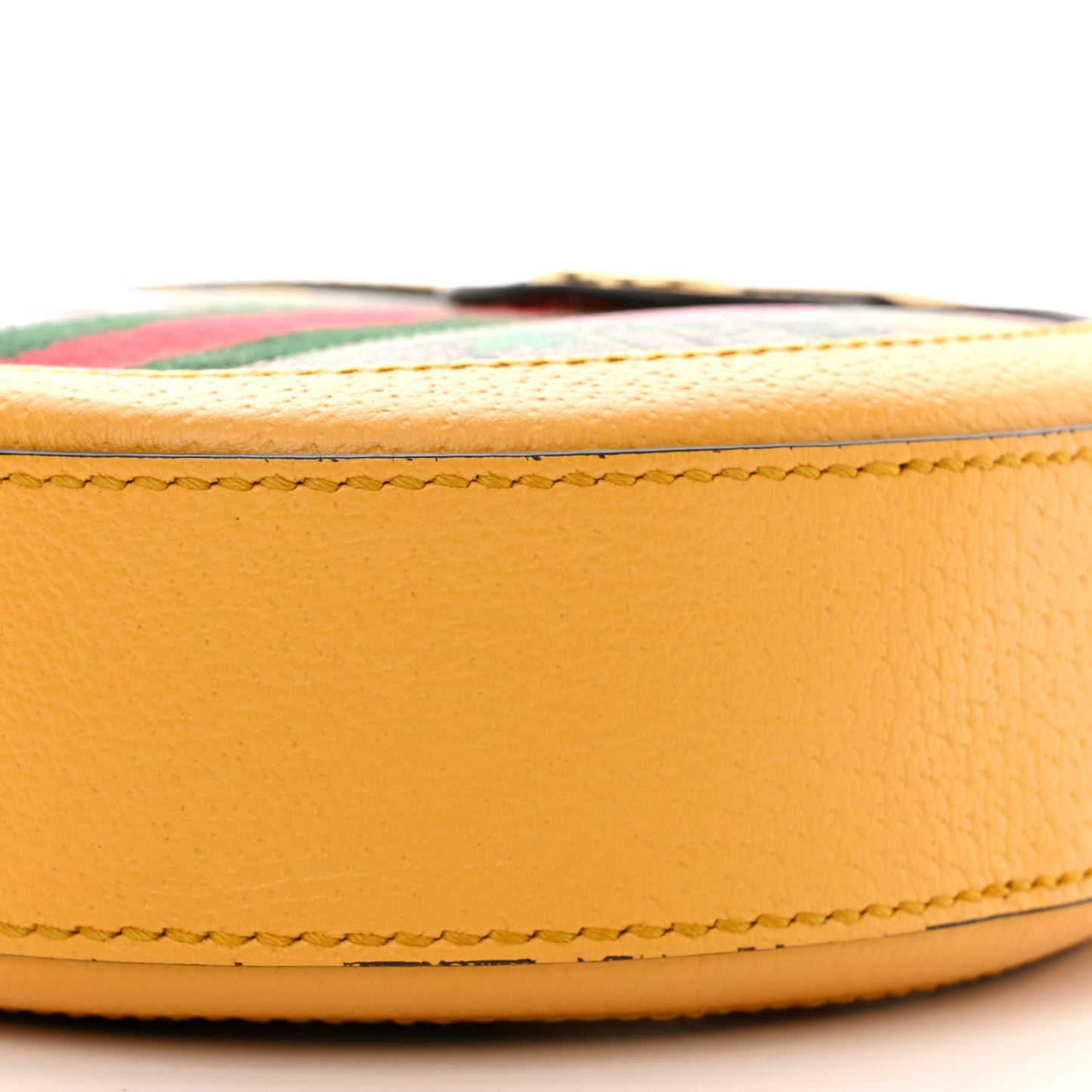 GG Supreme Monogram Flora Web Mini Ophidia Round Shoulder Bag Beige Multicolor Crop