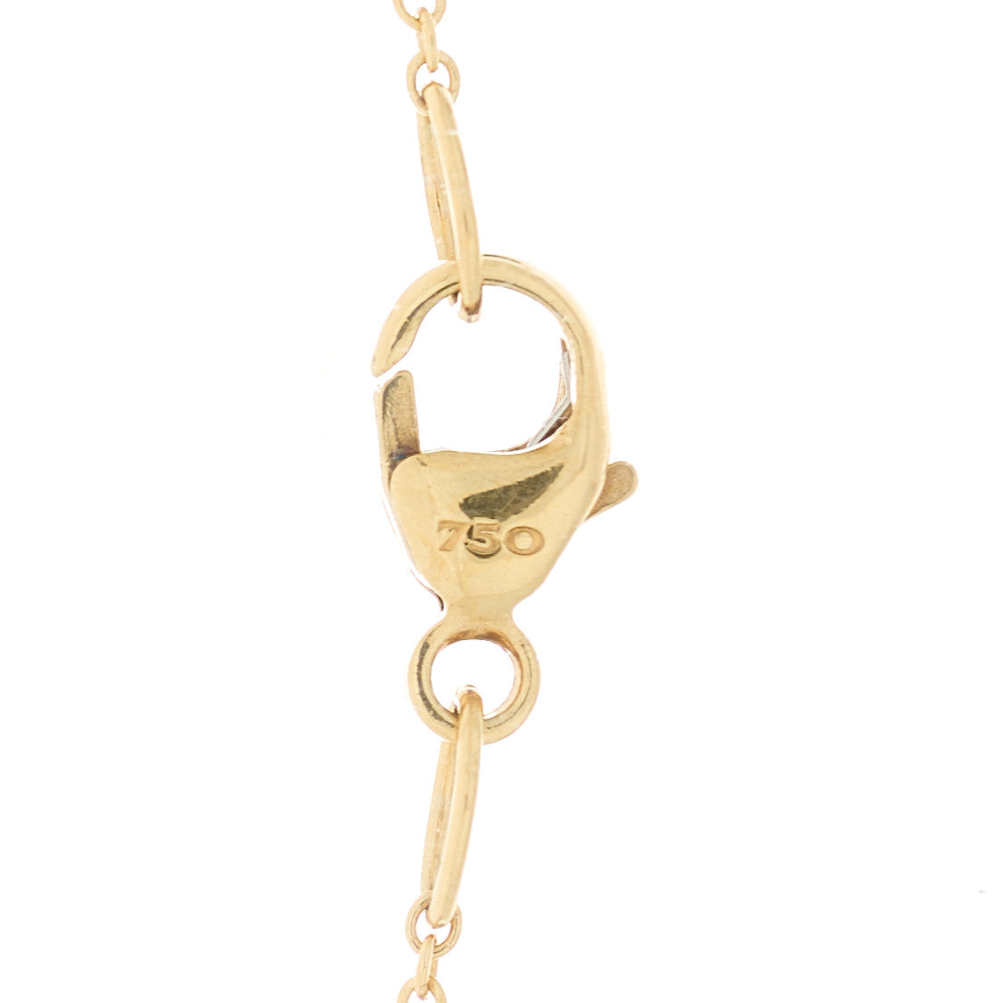 18K Yellow Gold Diamond Garnet 7mm Petite Chatelaine Pendant Necklace