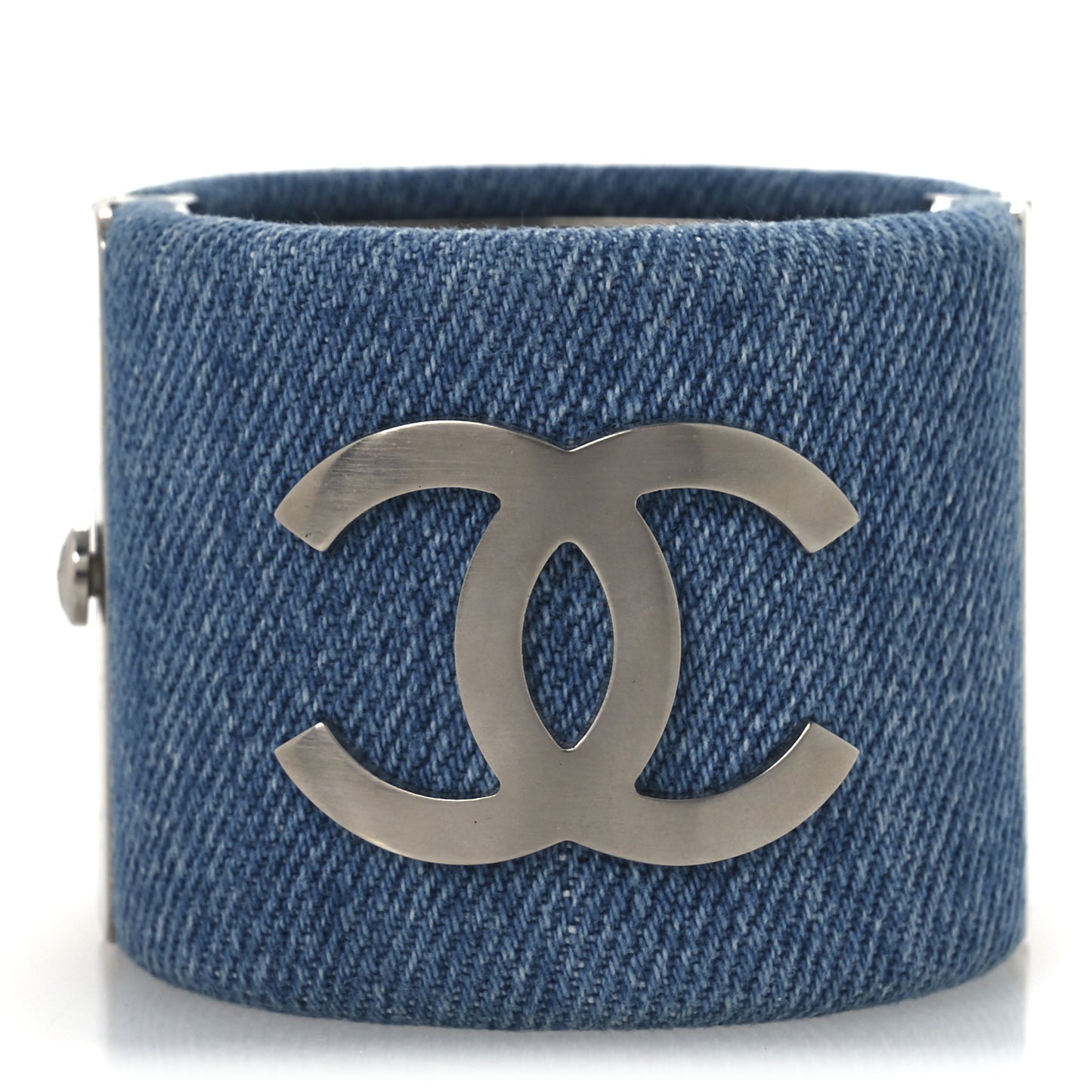 Denim CC Cuff Bracelet Blue