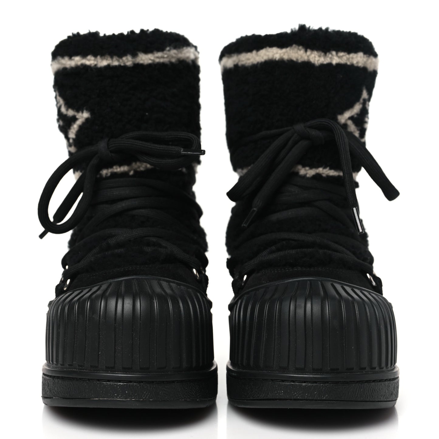 Suede Shearling Polar Flat Half Boots 38 Black