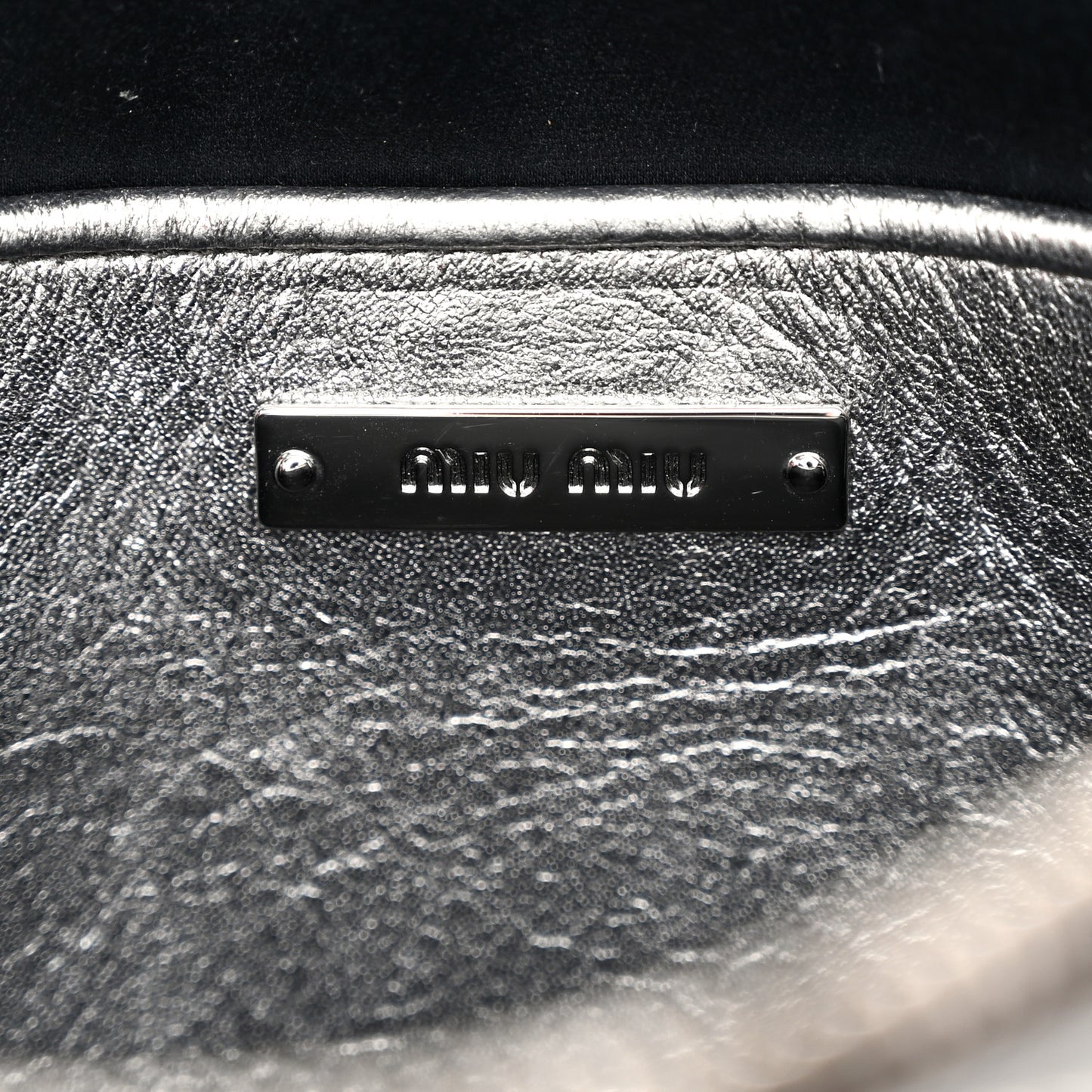 Metallic Nappa Matelasse Crystal Double Zip Pochette Cromo