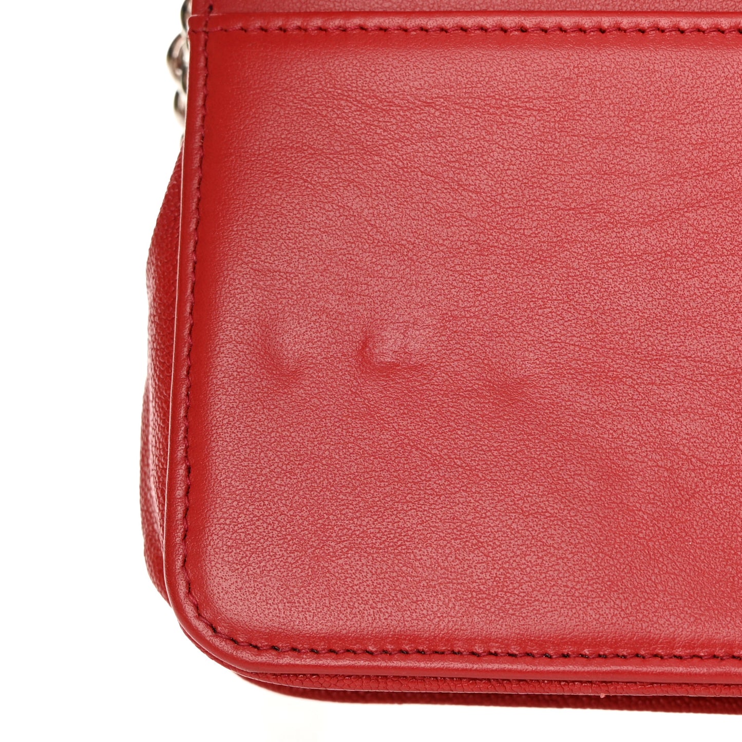 Caviar Quilted Boy Wallet On Chain WOC Red