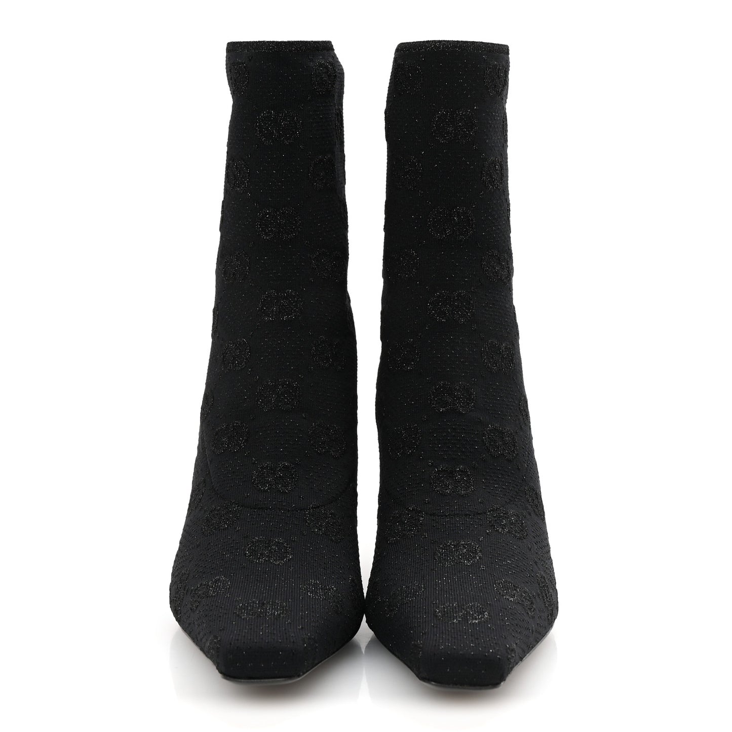 Technical Jersey Knit GG Monogram Square G 75mm Ankle Boots 39.5 Black