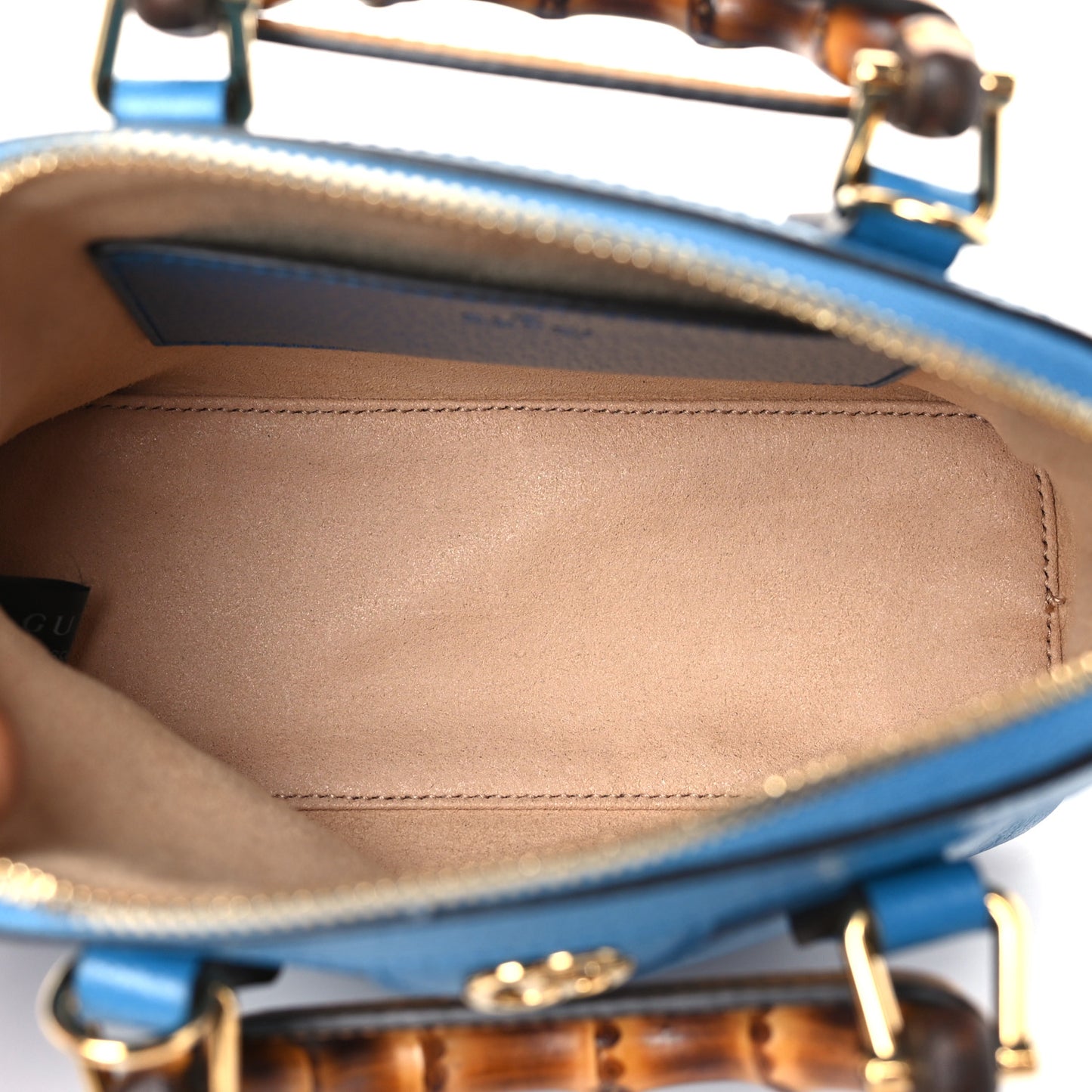 Textured Dollar Calfskin Mini Diana Dome Tote Bag Blue