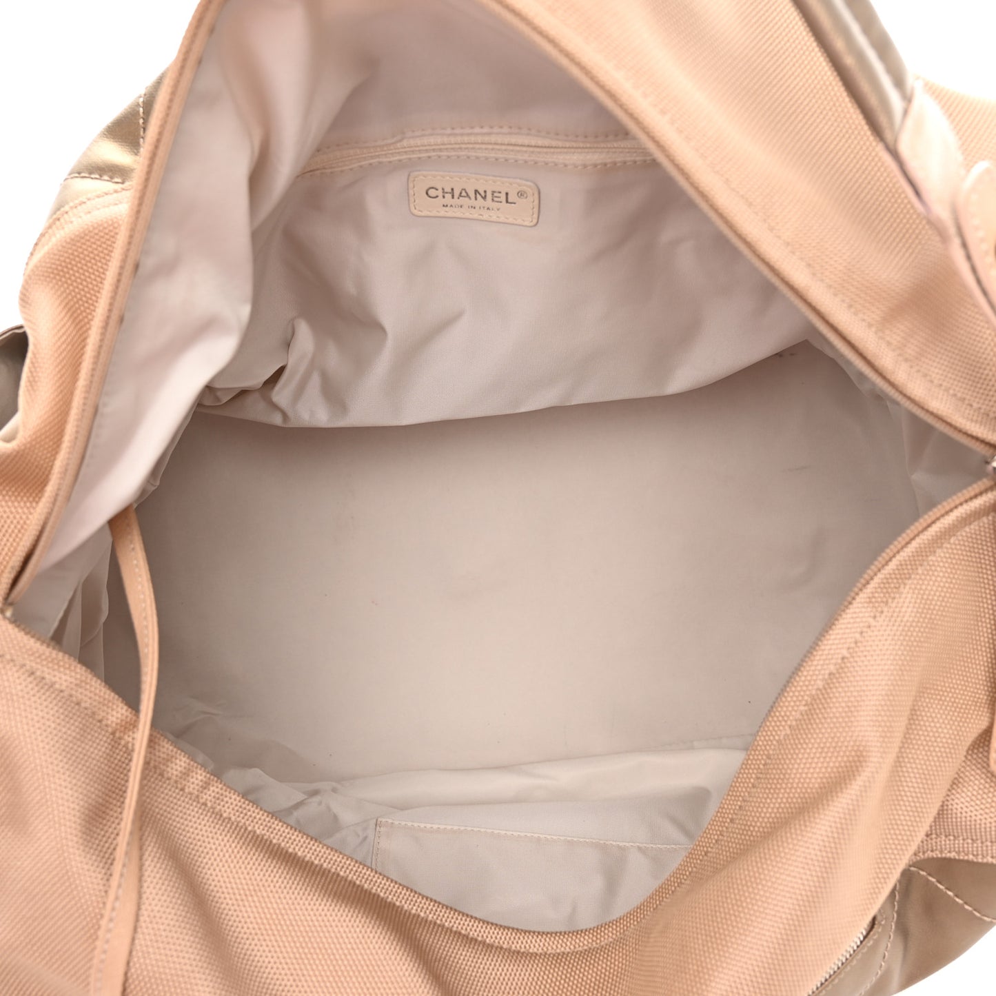 Metallic Coated Canvas Paris Biarritz XL Travel Bag Gold