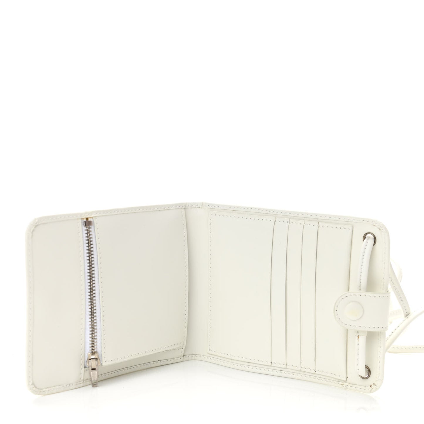Calfskin Card Holder Crossbody Bag White