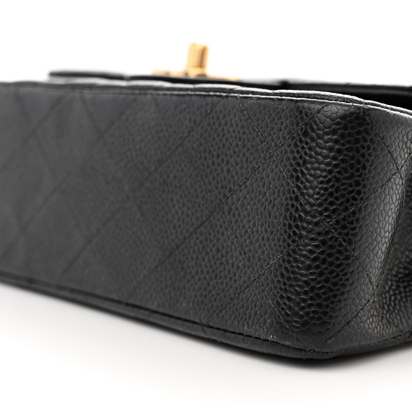 Caviar Quilted Small Double Flap Black