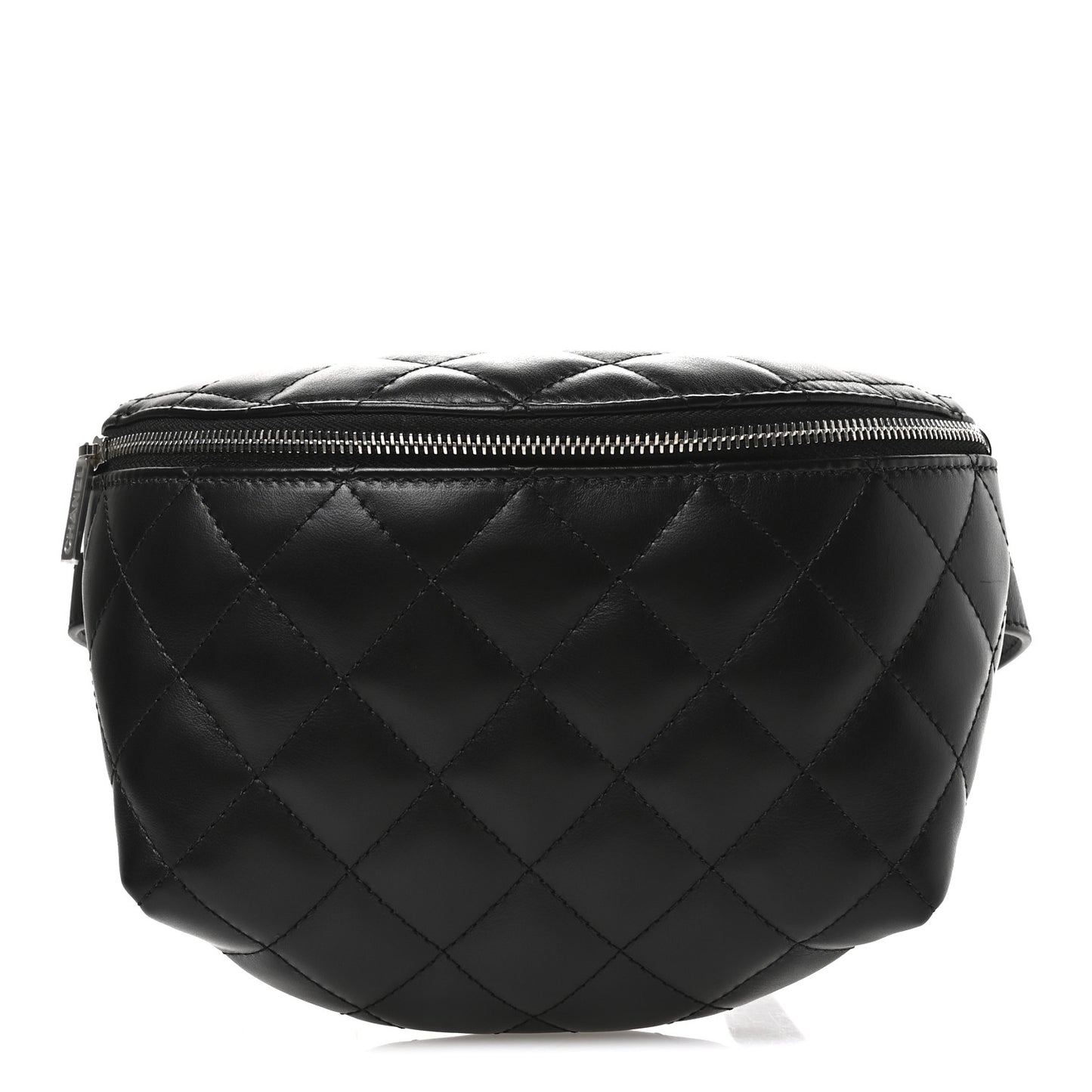 Calfskin Quilted Waist Belt Bag Black