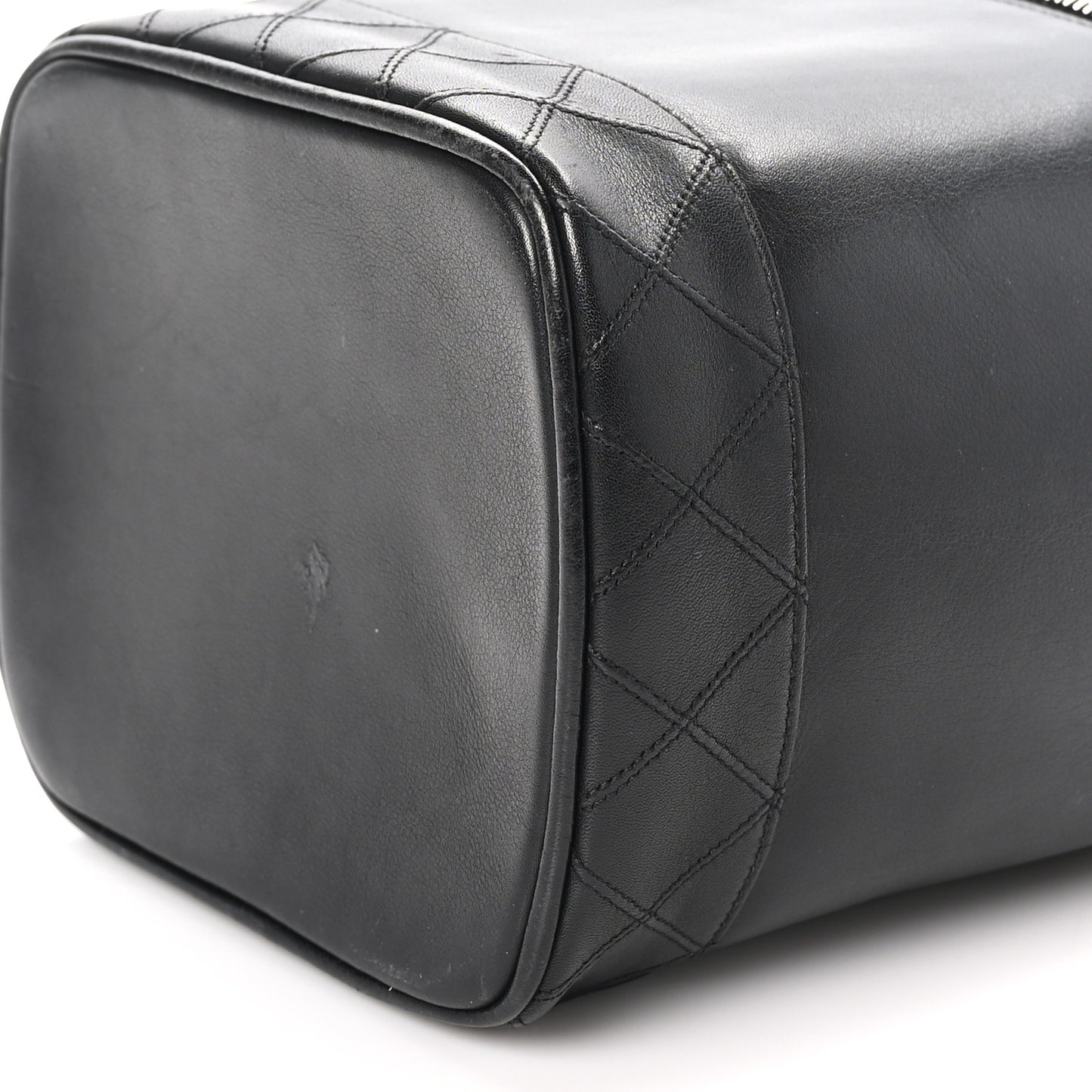 Lambskin Vanity Cosmetic Bag Black