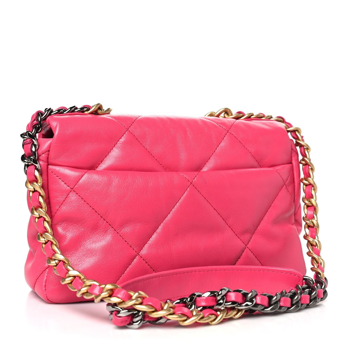 Lambskin Quilted Medium Chanel 19 Flap Pink