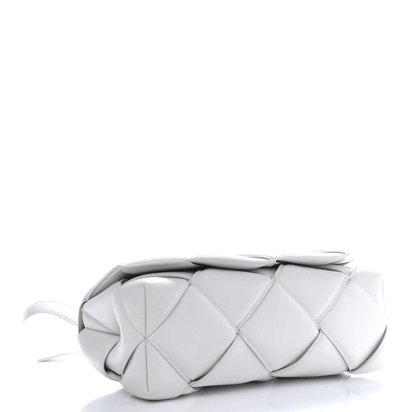 Nappa Intreccio Padded Top Handle Shoulder Bag White