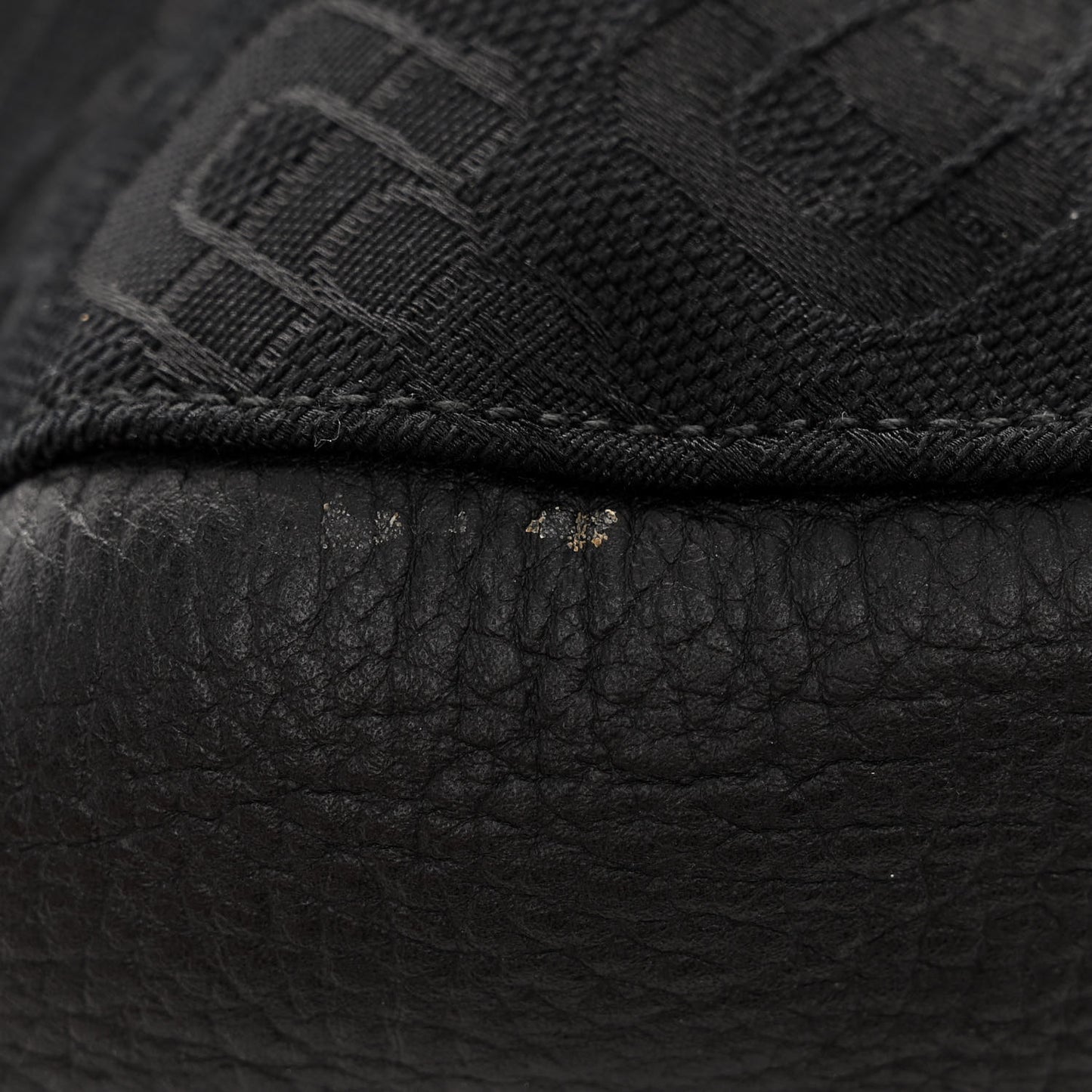 Canvas Horsebit Print Hobo Black