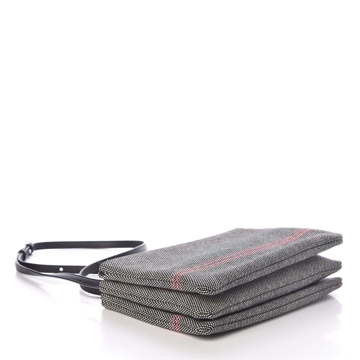 Cotton Canvas Large Trio Crossbody Bag Black White