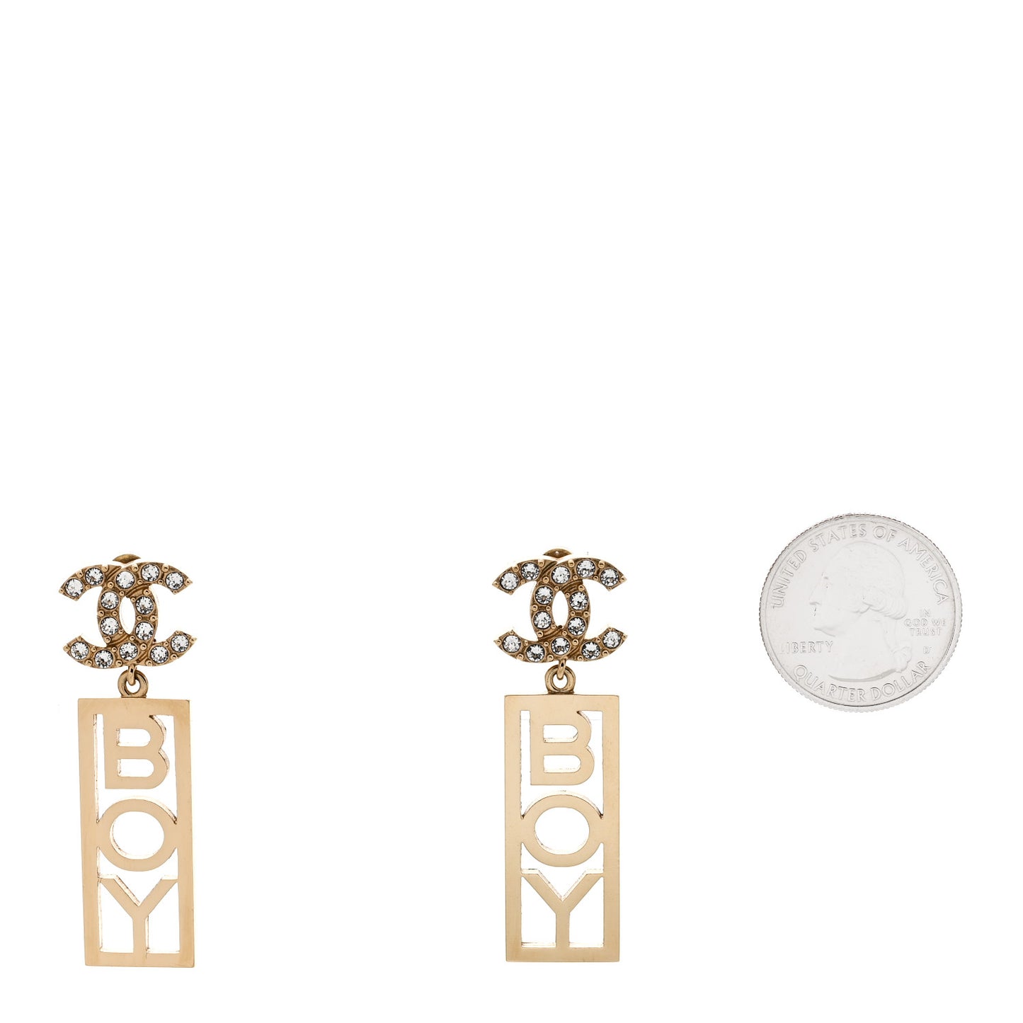 Crystal Boy Earrings Gold