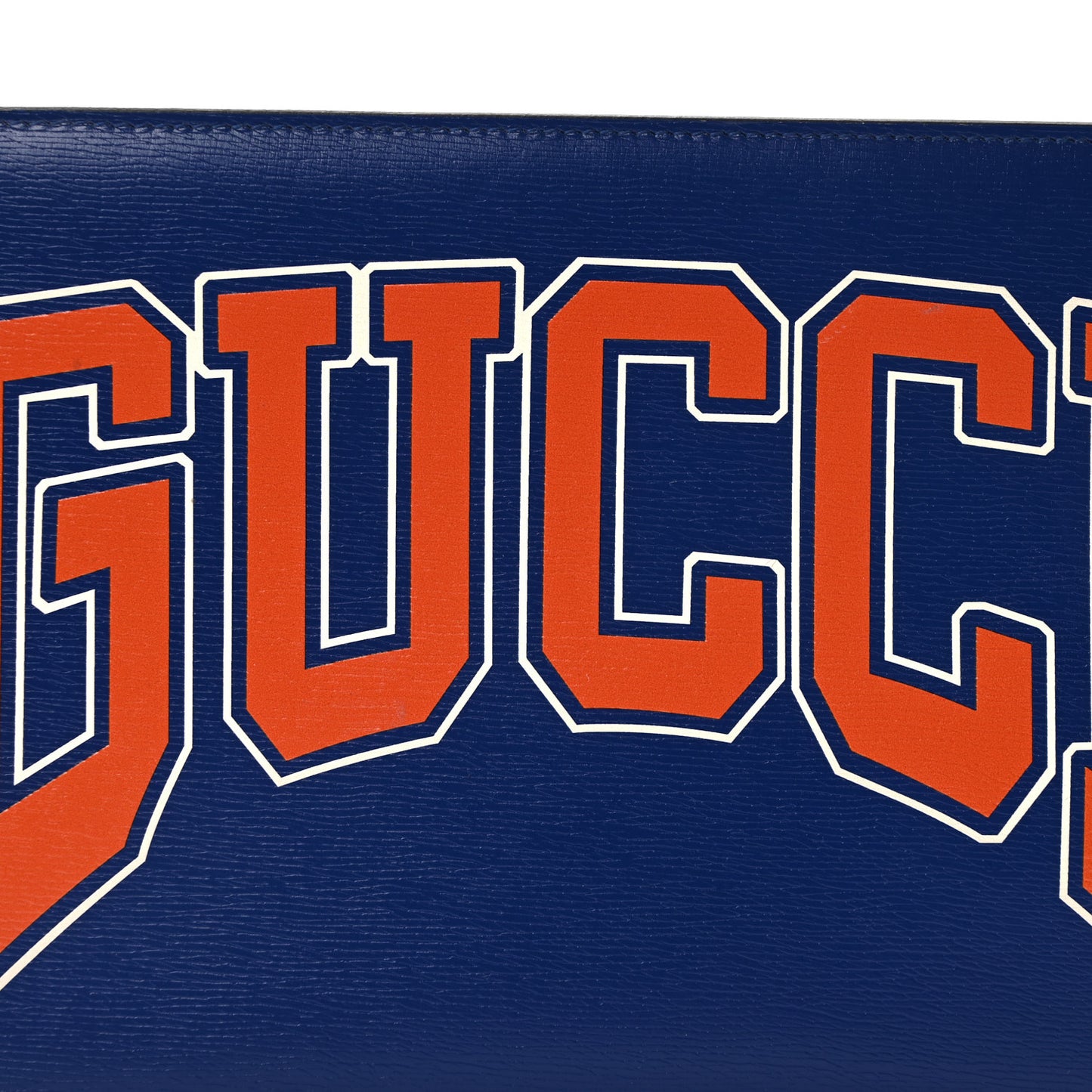 New Shanghai Calfskin Interlocking G Logo Wristlet Pouch Cobalt Blue Orange