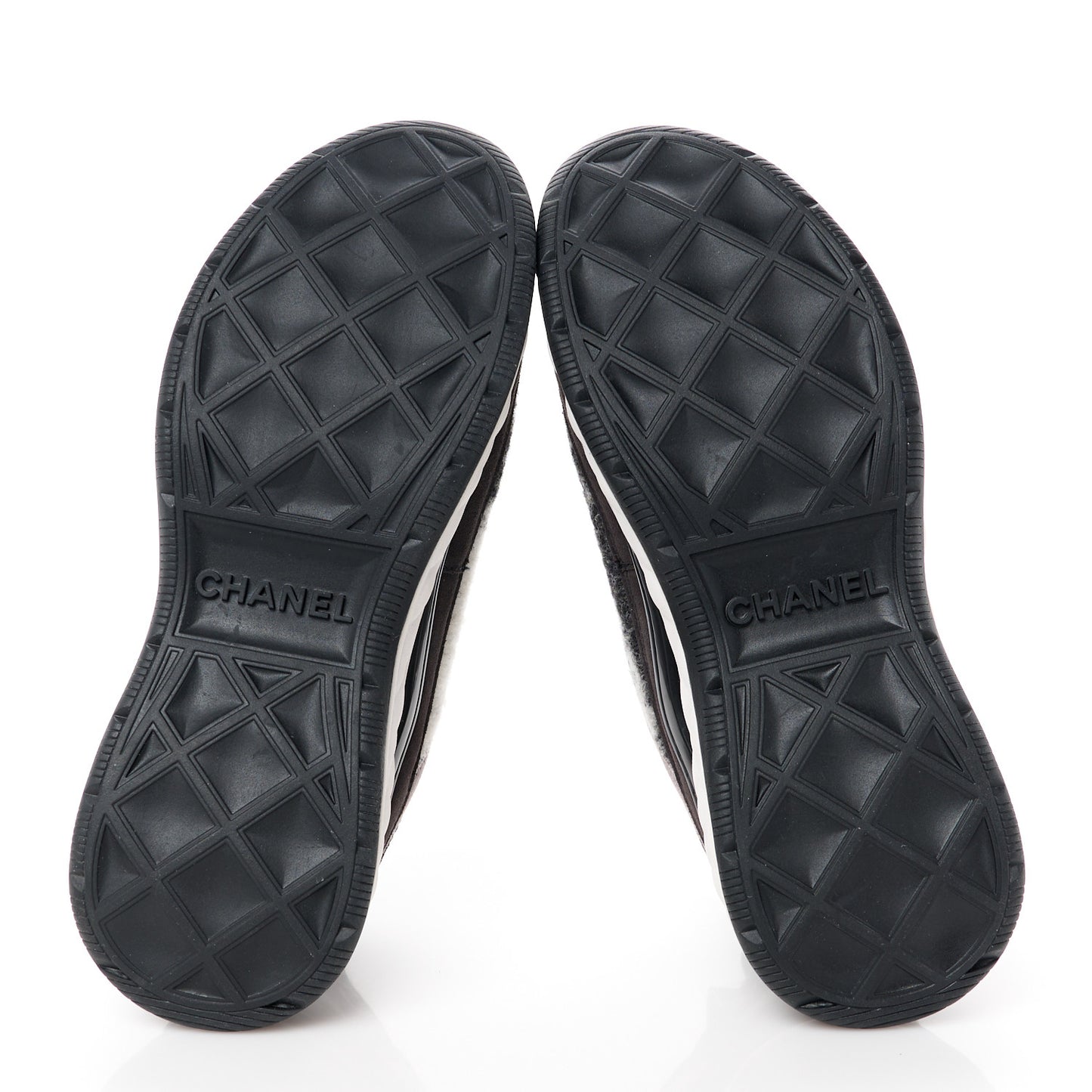 Suede Calfskin Mixed Fibers CC Sneakers 38.5 Grey Dark Grey Light Grey