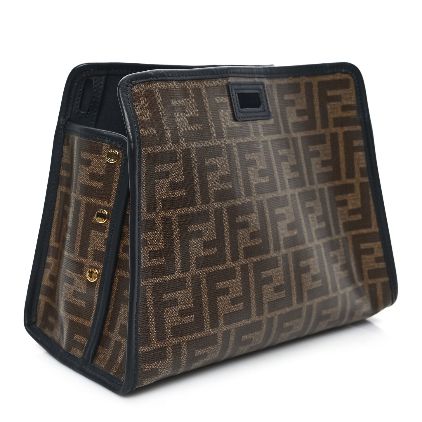 Glazed Fabric Vitello Century FF 1974 Stamp Patch Mini Peekaboo Defender Cover Mogano Panna Black