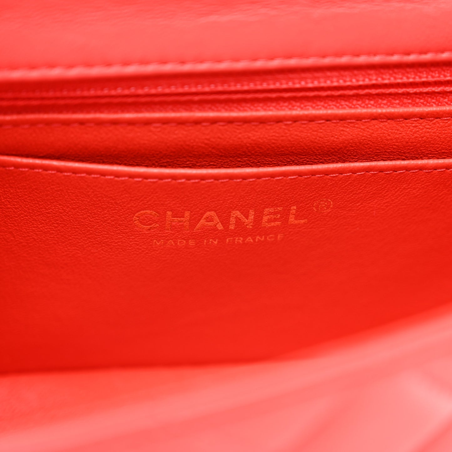 Lambskin Quilted Mini Rectangular Flap Red